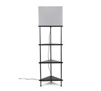 ValueLights Taska 3 Shelves Corner Floor Lamp With Grey Shade ValueLights Grey