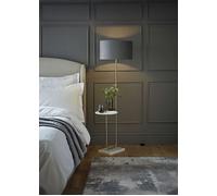 Tavel Brushed Chrome Floor Lamp Light with Velvet Shade ValueLights Grey 18 inches