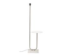 Tavel Brushed Chrome Metal Floor Lamp with Table