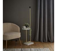 Valuelights Tavel Brushed Gold Floor Lamp With Integrated Table
