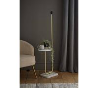 ValueLights Tavel Gold & Marble Floor Lamp Base With Built In Side Table ValueLights Gold