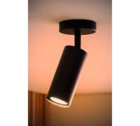 ValueLights | Taylor Matte Black Tube Single Adjustable Ceiling Spotlight and Bulb | Ceiling Light, Home Décor & Improvement Essential | Bulb Included