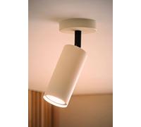 ValueLights | Taylor Matte Beige Tube Single Adjustable Ceiling Spotlight and Bulb | Ceiling Light, Home Décor & Improvement Essential | Bulb Included
