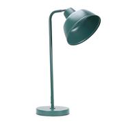 ValueLights | Teal Metal Stem Table Lamp with Angled Dome Shade | Home Décor, Bedside & Desk Lamp | Includes Bulb