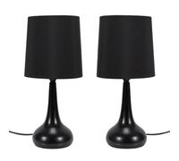ValueLights | Black Teardrop Touch Dimmer Table Lamps with Black Shade | Table Lamps, Home Décor & Improvement Essential