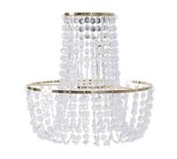 ValueLights | Gold Jewel Acrylic Droplet Chandelier Ceiling Pendant Light Shade Easy Fit Lampshade | Shades, Home Décor & Improvement Essential | Included LED Bulb