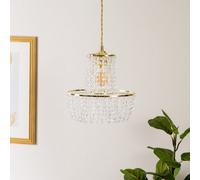 Valuelights Tegan Gold Jewel Acrylic Droplet Chandelier Easy Fit Ceiling Light Shade (D)28Cm