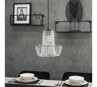 ValueLights | Silver Jewel Acrylic Droplet Chandelier Ceiling Pendant Light Shade Easy Fit Lampshade | Shades, Home Décor & Improvement Essential | Included LED Bulb | 28cm Shade Width