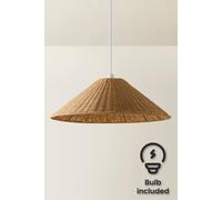Valuelights Thelma Extra Large Wicker Conical Shade Pendant Light Shade And Bulb In Natural Natural
