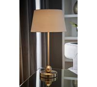Valuelights Theydon Modern Brushed Chrome Single Stem Metal Ball Table Lamp With White Shade
