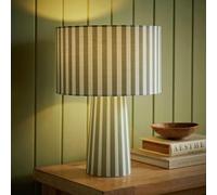 ValueLights Thorley Fabric LED Stripe Table Lamp - Green
