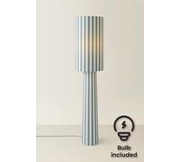 ValueLights Thorley Green & Cream Stripe Shade Fabric Midi Floor Lamp & Bulb in Pale Green ValueLights Pale Green