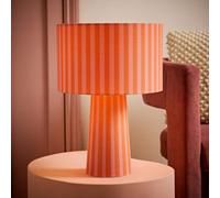 ValueLights Thorley Fabric LED Stripe Table Lamp - Orange