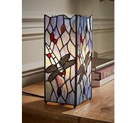 Valuelights Tiffany Dragonfly Stained Glass Square Table Lamp In Blue Blue