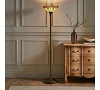 Valuelights Tiffany Jewel Amber Stained Glass Uplighter Floor Lamp