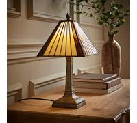 Valuelights Tiffany Stained Glass Antique Brass Table Lamp