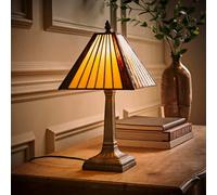 Valuelights Tiffany Stained Glass Antique Brass Table Lamp And Bulb