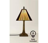 MiniSun | Tiffany Style Bronze Table Lamp with Traditional Stained Glass Lampshade | Table Lamps, Home Décor & Improvement Essential | Includes 4W Bulb [2700K Warm White]