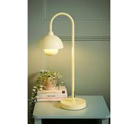 ValueLights Tilly Pastel Lemon Arched Dome Shade Metal Table Lamp