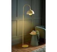 ValueLights Tilly Pastel Lemon Arched Dome Shade Metal Floor Lamp