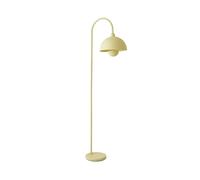 ValueLights Tilly Pastel Lemon Arched Dome Shade Metal Floor Lamp