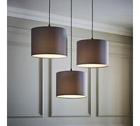 Valuelights Torbery Set Of 3 Grey Nesting Ceiling Light Shades (D)30Cm