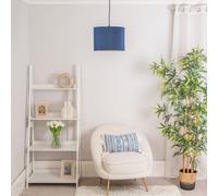 ValueLights | Nesting Fabric Drum Light Shades in Navy Blue | Lamp Shades, Home Décor & Improvement Essential | Pack of 3 | 3 Sizes (S/M/L) | Includes Bulb [3000K Warm White] | 300mm Shade Width