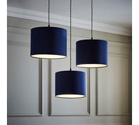ValueLights | Nesting Fabric Drum Light Shades in Navy Blue | Lamp Shades, Home Décor & Improvement Essential | Pack of 3 | 3 Sizes (S/M/L) | 300mm Shade Width