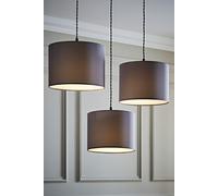 Torbery Set of 3 Nesting Easy Fit Ceiling Light Lamp Shades with Bulbs ValueLights Light Grey One Size