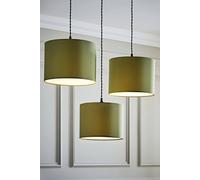 ValueLights | Nesting Fabric Drum Light Shades in Olive Green | Lamp Shades, Home Décor & Improvement Essential | Pack of 3 (S/M/L) | 30cm Shade Width | 30, 28 & 26cm Depth | 22, 21 & 20cm Height