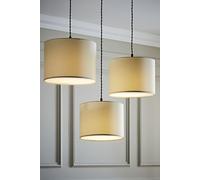 MiniSun | Modern Cream Drum Ceiling Light Shades with Diffusers | Pendant Lights, Home Décor & Improvement Essential | Pack of 3