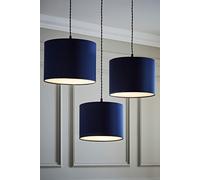 ValueLights | Nesting Fabric Drum Light Shades in Navy Blue | Lamp Shades, Home Décor & Improvement Essential | Pack of 3 | 3 Sizes (S/M/L) | 30cm Shade Width