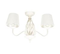 ValueLights | Traditional Cream 3 Light Ceiling Light Chandelier for Living Room with Fabric Lampshade | Shades, Home Décor & Improvement Essential | Included LED Bulb | 490mm Shade Width