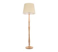 ValueLights | Traditional Light Wood Candlestick Floor Lamp with Beige Tapered Shade for Living Room | Floor Lamps, Home Décor & Improvement Essential | Included LED Bulb