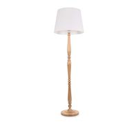 ValueLights | Traditional Light Wood Candlestick Floor Lamp with White Tapered Shade for Living Room | Floor Lamps, Home Décor & Improvement Essential | Included LED Bulb