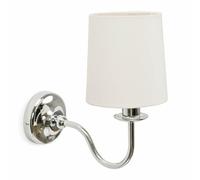 ValueLights | Traditional Silver Chrome Wall Light Fitting for Living Room with Fabric Lampshade Dining Room Hallway Lamp | Wall Lights, Home Décor & Improvement Essential | Included LED Bulb