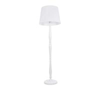 Victoria White Wood Traditional Floor Lamp with Fabric Tapered Shade and Bulb ValueLights White One Size