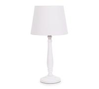 ValueLights | Traditional White Wood Candlestick Table Lamp with White Tapered Shade for Living Room Bedroom | Table Lamps, Home Décor & Improvement Essential | Included LED Bulb