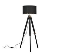 MiniSun | Modern Black Wood and Silver Chrome Tripod Floor Lamp with a Black/Gold Drum Shade | Floor Lamps & Torchieres, Home Décor & Improvement Essential