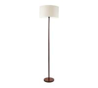 Heather Dark Wood Stem Floor Lamp with Natural Drum Lamp Shade and LED Bulb ValueLights White One Size