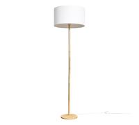 MiniSun | Single Stem Natural Wood Floor Lamp with a White Drum Shade | Floor Lamps & Torchieres, Home Décor, Improvement & Lifestyle Essential