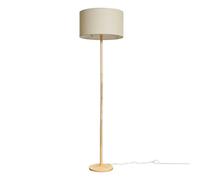 MiniSun | Single Stem Natural Wood Floor Lamp with a Beige Drum Shade | Floor Lamps & Torchieres, Home Décor, Improvement & Lifestyle Essential