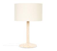 Valuelights Triston Single Stem Natural Light Wood Table Lamp With Cream Shade