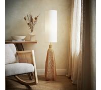 ValueLights Una Rattan Statement Floor Lamp - Natural