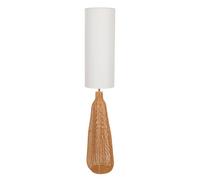 Una White Tall Lamp Shade Natural Rattan Midi Floor Lamp ValueLights White One Size