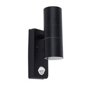 MiniSun | Modern Black External Up/Down Wall Light with PIR Motion Sensor | Outdoor Wall Lights, Home Décor & Improvement Essential
