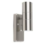MiniSun | Modern Brushed Chrome IP44 Rated Up/Down Outdoor Security Wall Light | Outdoor Wall Lights, Home Décor & Improvement Essential | Mains Wired