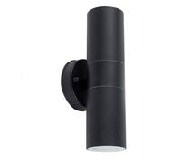 MiniSun | Modern Black Stainless Steel Outdoor Up/Down Wall Lights | Outdoor Wall Lights, Home Décor & Improvement Essential | Pair of 2 | IP44 Rated | Mains Wired