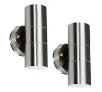 ValueLights Up Down Pair of Silver Outdoor Wall-Up Down Light ValueLights Silver