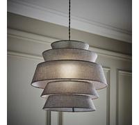 Valuelights Valerie 5 Tier Grey Linen Ceiling Lamp Shade (D)40Cm